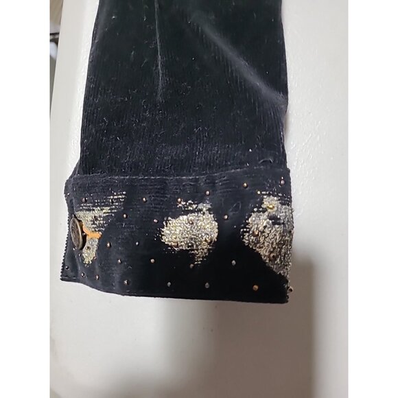 Y2K Vintage Agaci Too Corduroy Fitted Blazer Jacket Crop Gliltter Embellished - Picture 9 of 16